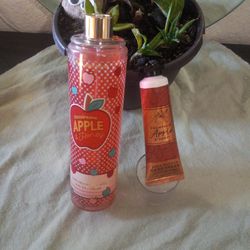 Bath & Body Works 'Champagne Apple & Honey' Fine Fragrance Mist 8 Oz *BROKEN SPRAY TIP* PLUS Hand Cream 1oz