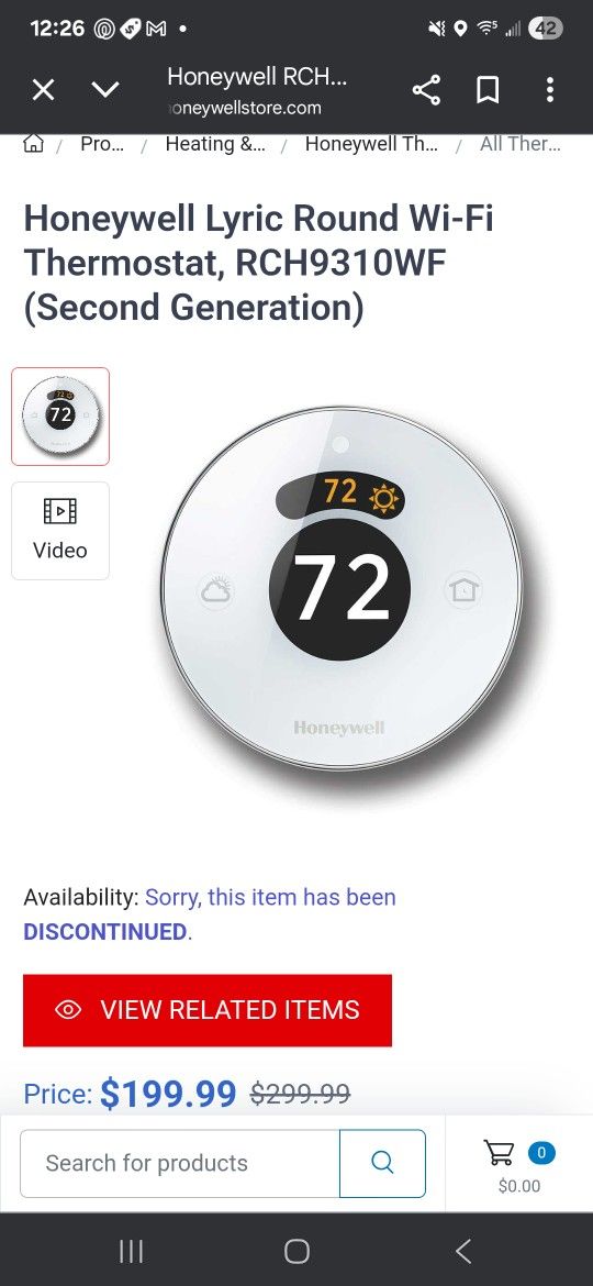 Honeywell Lyric Wifi Thermostat