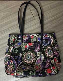 VERA BRADLEY BLACK/MULTICOLOR TOTE BAG