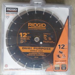 Ridgid 12" Dry/Wet Dual Purpose High Performance Diamond Saw Blade CC12X .Milwaukee,Dewalt,Bosch,Ryobi,RIDGID 