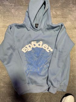 Sp5der hoodie Large Sky Blue Size: Large