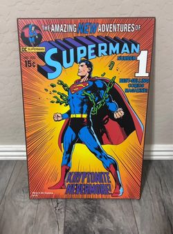 DC Superman Comic Wood Cover Art