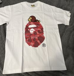 Bape Red Camo Milo On Bape Tee
