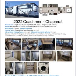 2022 All Season Coachman Chaparral 