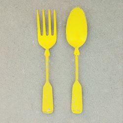 Vintage Cast Aluminum Wall Hanger Fork/Spoon 