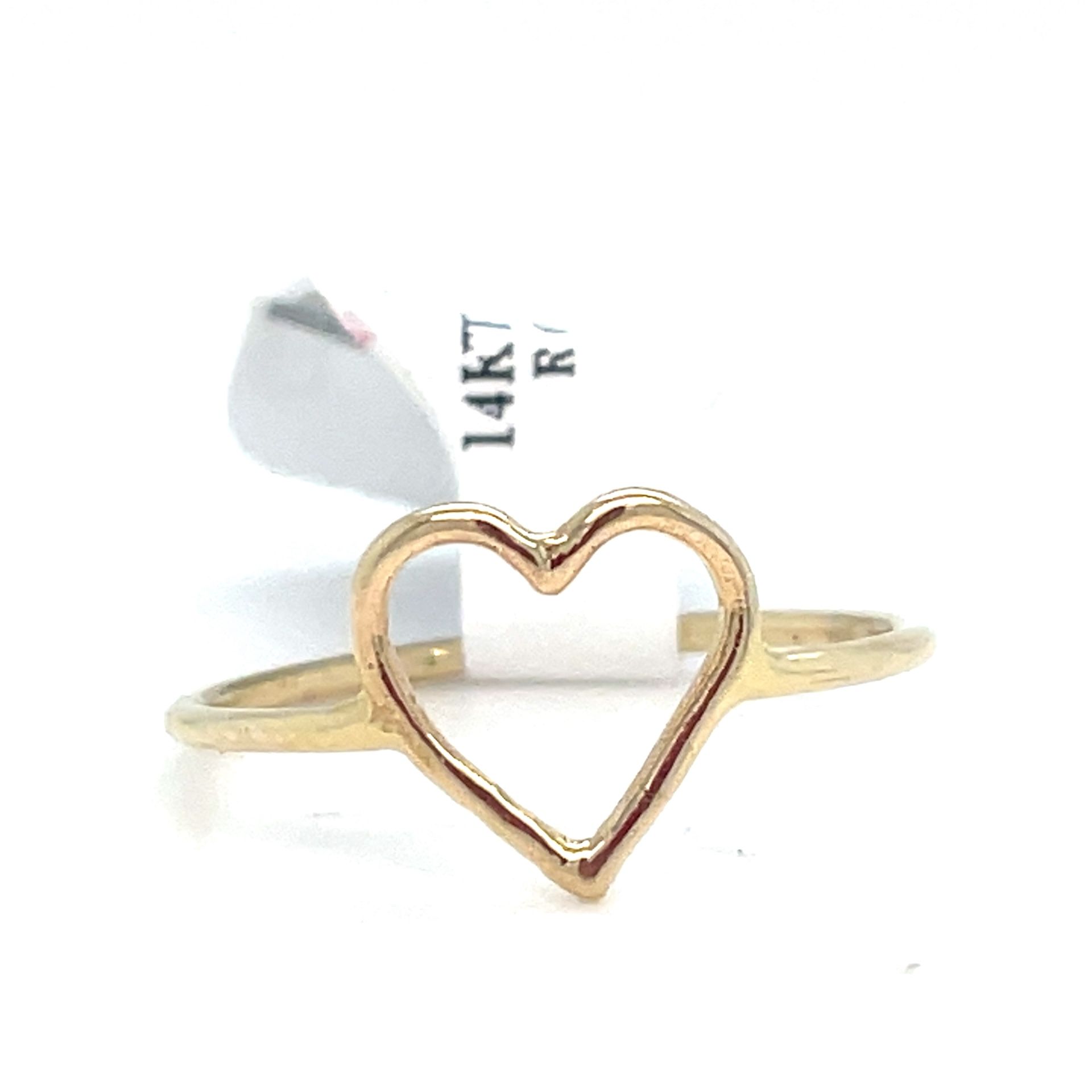 14Kt Yellow Gold Open Polished Heart Ring 0.70g Size 6 I-1596