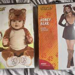 Mommy Honey Bear And Baby Lion Cub Halloween Costumes! 
