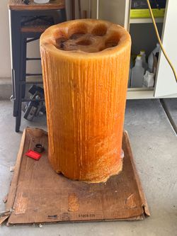 Large Oversized Pillar Candle Orange