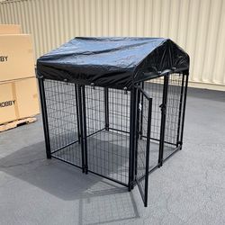 (NEW) $170 Heavy Duty Kennel with Cover Dog Cage Crate Pet Playpen (4’L x 4’W x 4.5’H)