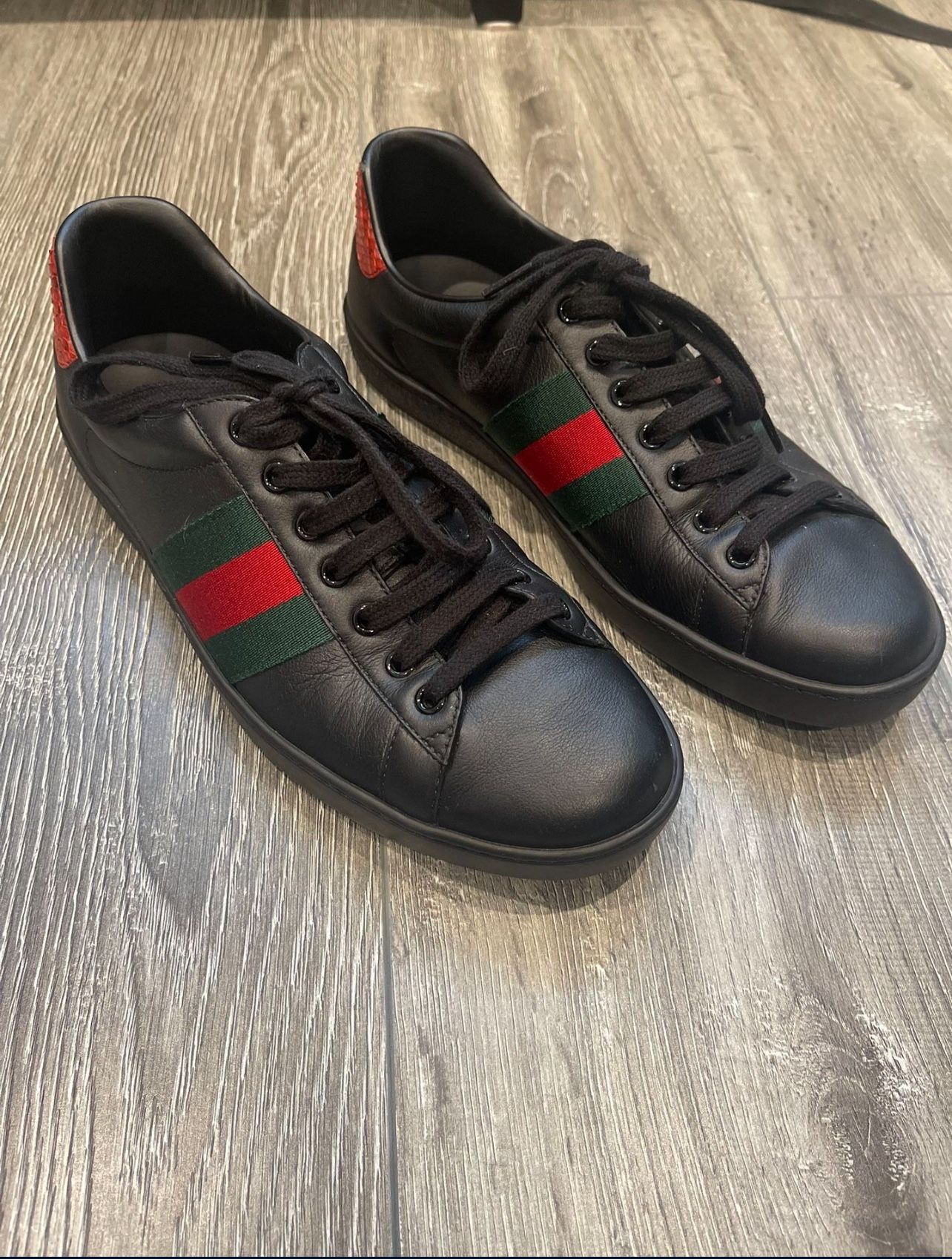 Gucci Men’s Black Leather Sneaker Shoes 🖤✔️