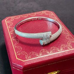 Cartier full diamond nail diamond bracelet 18K gold