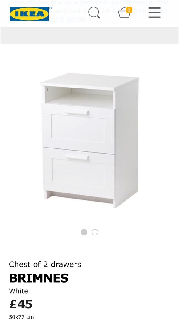 Ikea Brimnes White Two Drawer Nightstand Side Table Furniture In Ikea Brimnes White Two Drawer Nightstand Side Table Furniture In Chicago Il Offerup