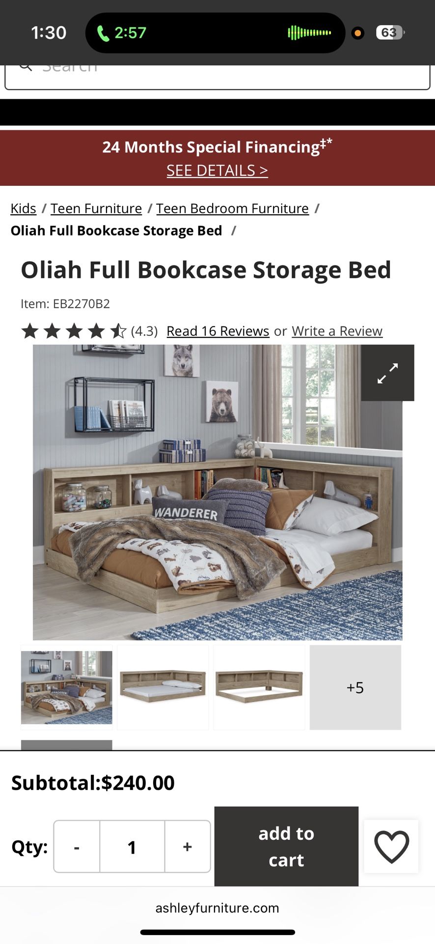 Twin Bed ( Ashley)