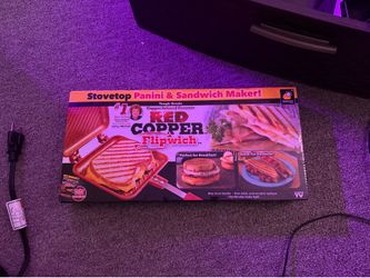 Red copper flipwich sandwich maker