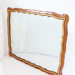 Wood Framed Scalloped Mirror