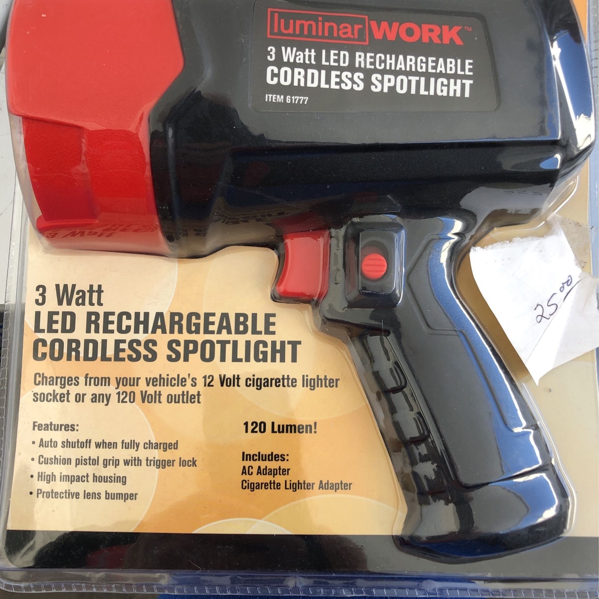 Luminar Work 3 Watt LED Rechargeable Cordless Spotlight