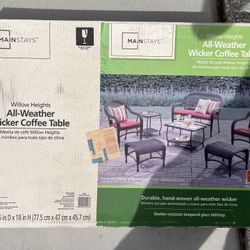 Brand New Outdoor All Weather Wicker Coffee Table 