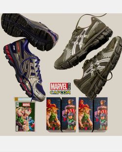KITH Marvel Capcom ASICS GEL-Kayano 12.1 Captain America pair ONLY!
