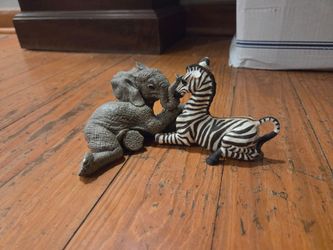 Elephant Zebra Figurine