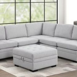 6 PC Modular Sectional Light Grey