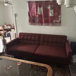 Burgundy 78” Room & Board apartment sofa 