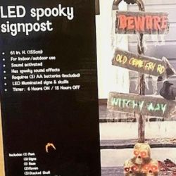 Halloween Spooky Led Signpost 5 Feet