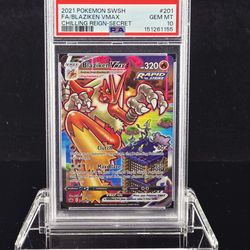2021 POKEMON SWORD & SHIELD CHILLING REIGN SECRET FULL ART/BLAZIKEN VMAX PSA 10