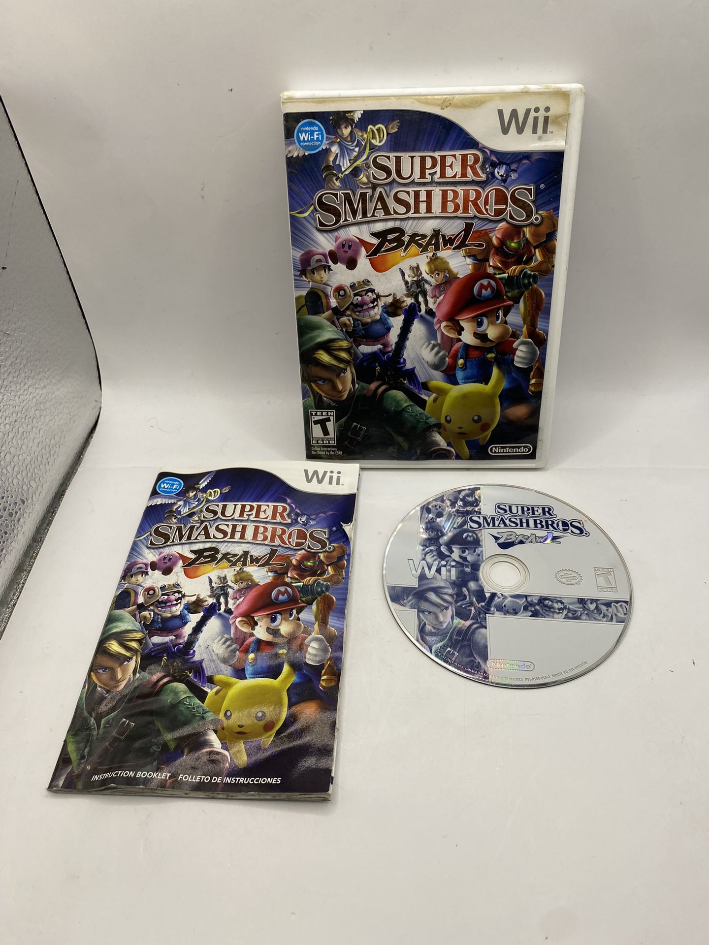 Super Smash Bros. Brawl (Nintendo Wii, 2008) W Manual Tested SSBB tested CIB