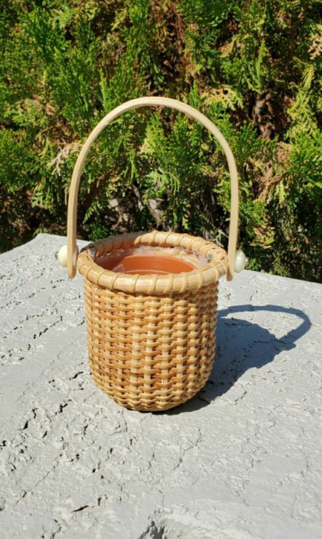 Small Wicker Basket Plant Holder