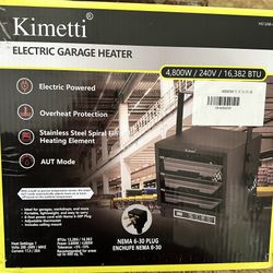 Kimetti Electric Garage Heater NIB 240v 4,800 Watts 16,382 BTU