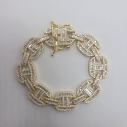 925 Silver GP Mariner Link Bracelet (Moissanite)