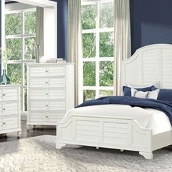 Brand New White 4pc Queen Bedroom Set (Available In Eastern King)