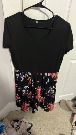 XL Black flower dress