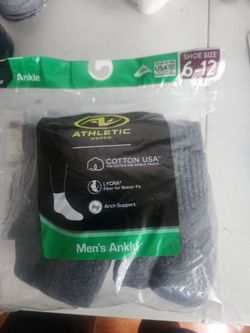 Athletic Works Men's Ankle Socks Shoe Size 6-12