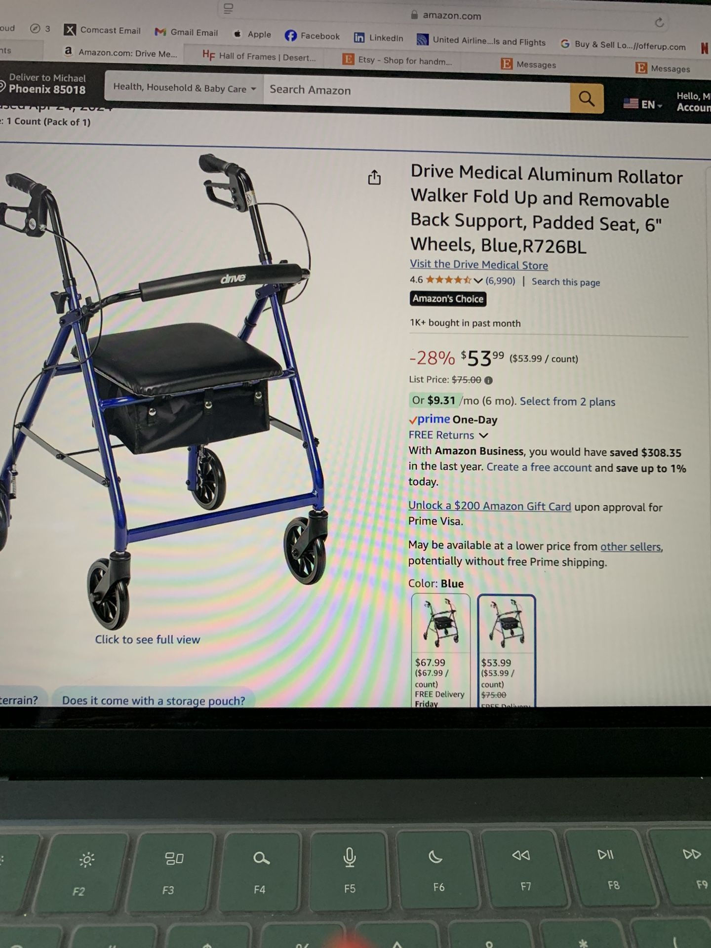 Fold Up Walker/ Roller - aluminum New
