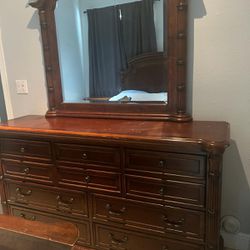 Cherry Wood Mirror Dresser