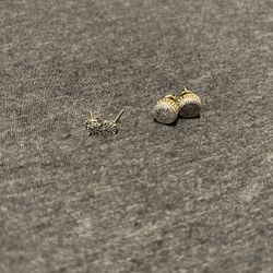 2 Pair Of Diamond Earrings 