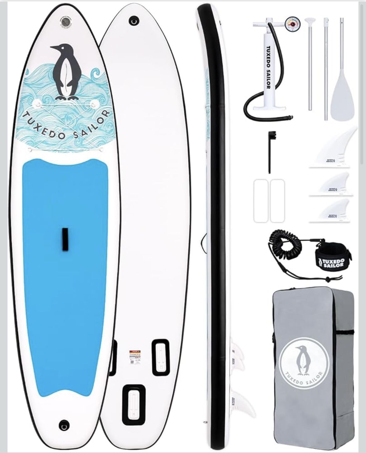 10'6"×33"×6" Inflatable Stand Up Paddle Board with Premium SUP Accessories