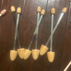 Shoe Tree Set Of Three Wood And Metal Antiques