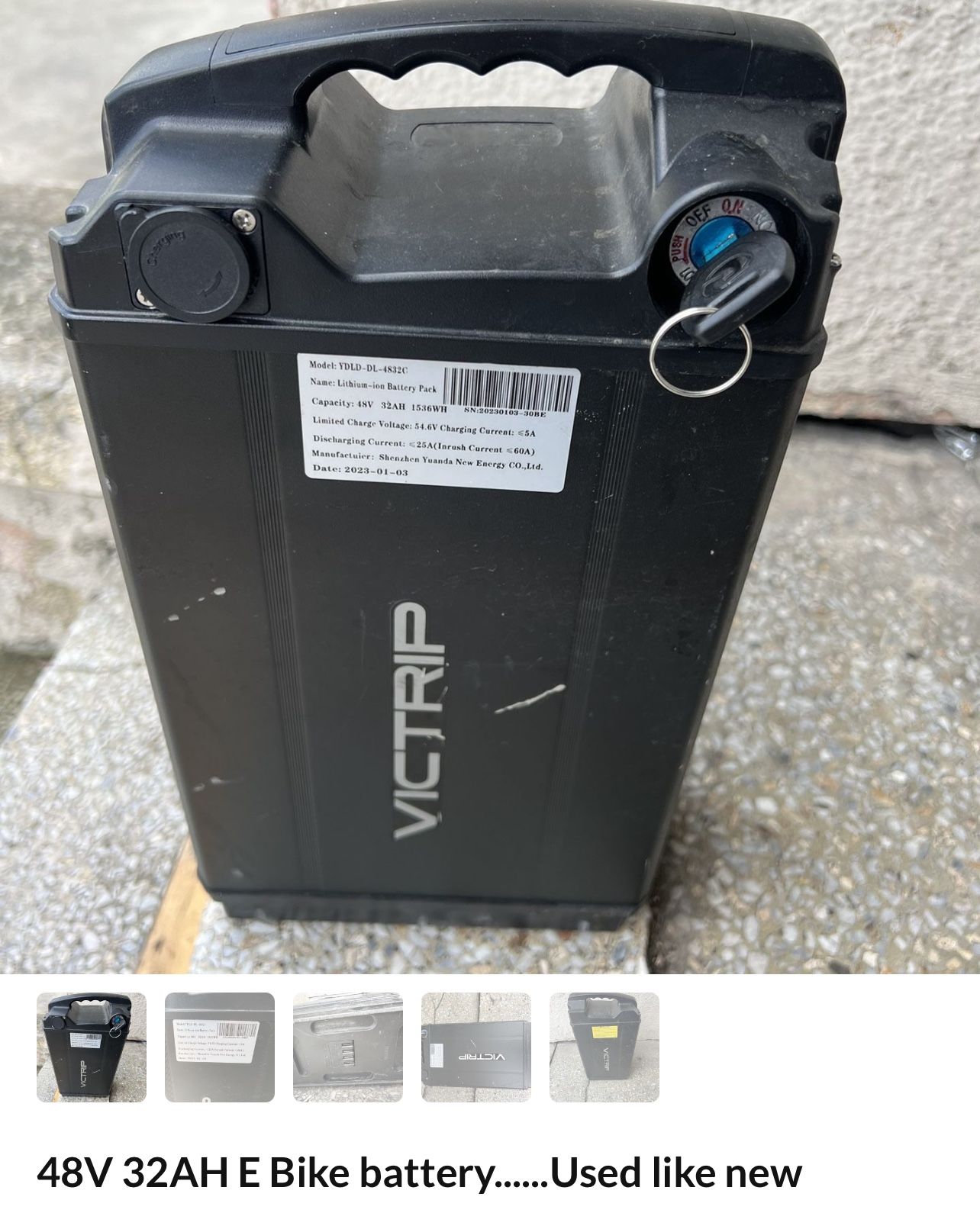 E bike battery and motor