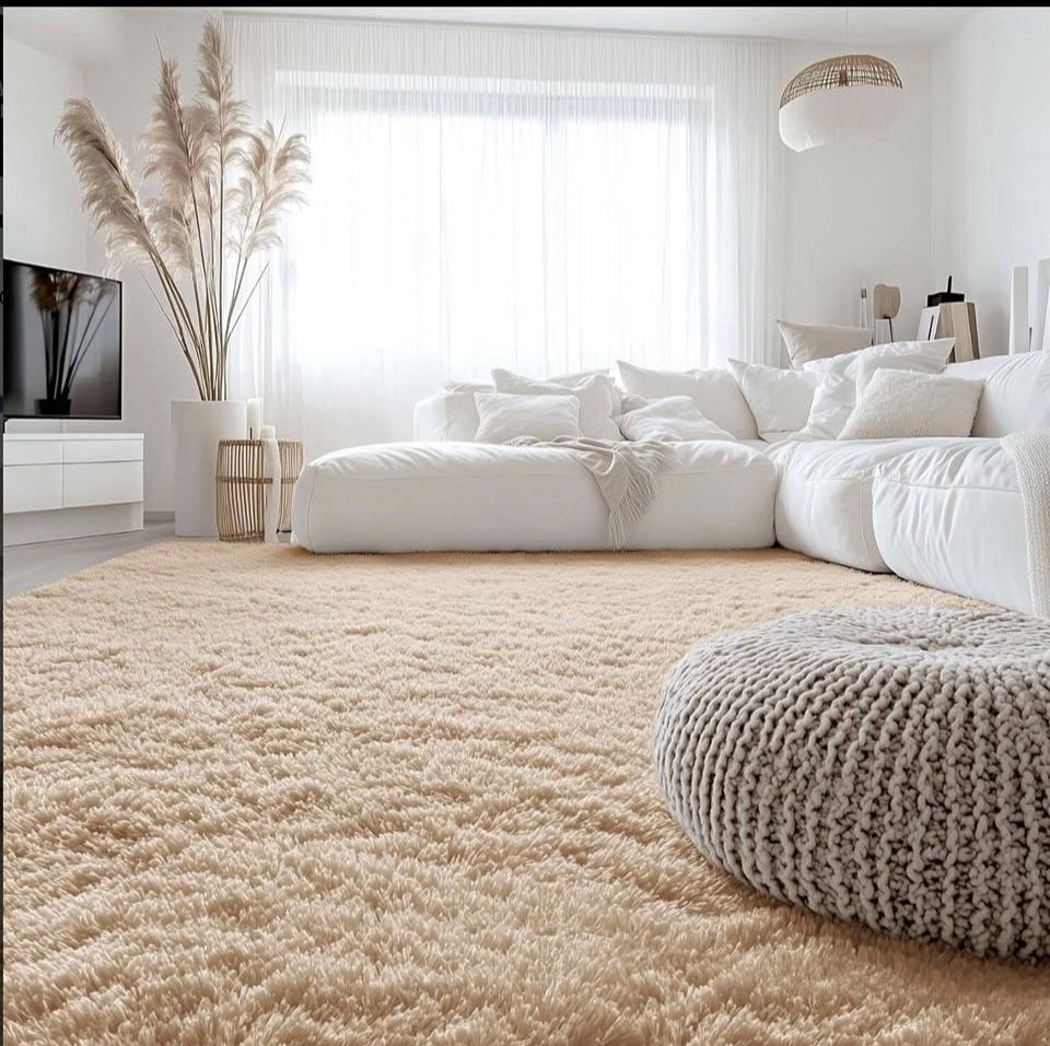 OLANLY 8x10 Machine Washable Rug Beige