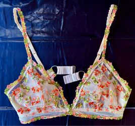 Floral nude bralette