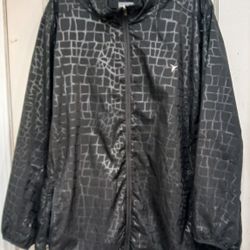 Black Old Navy Wind Breaker Size 4x Women's Zip Up Printed