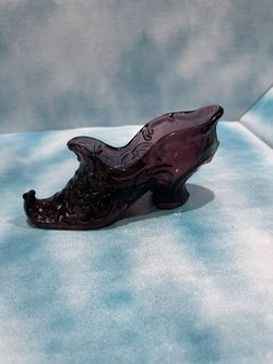 Vintage Mosier Glass Shoe /With Sticker