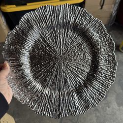 Flora Silver Charger Plates
