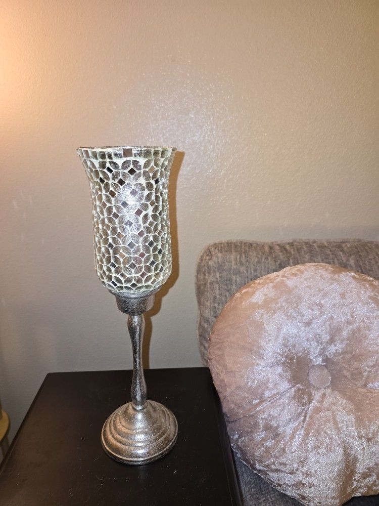 Mosaic Glass And Metal Candle Holder