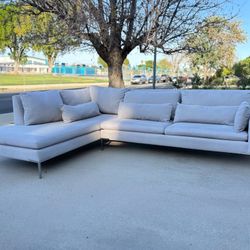 Extra Long Moderntt L-Shaped Sectional Sofa – Light Gray