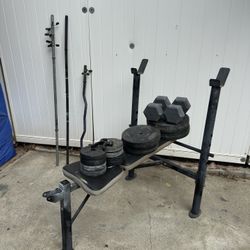 Bench + Weights for Home Gym