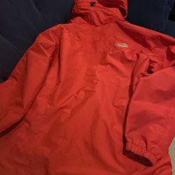 WOMANS RED NORTH FACE WINDBREAKER 