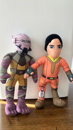 Set of 2 Star Wars Rebels Plush Dolls - Ezra & Zeb